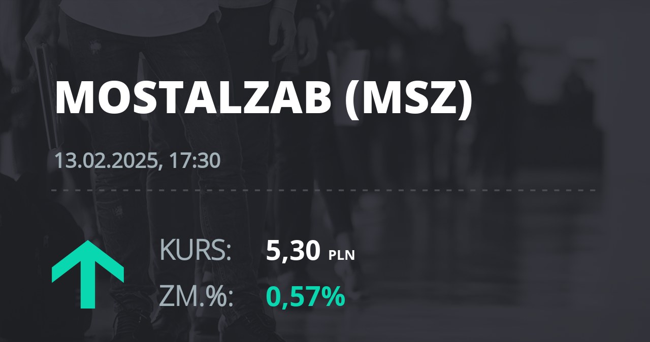 Notowania akcji spółki Mostostal Zabrze - Holding SA z 13 lutego 2025 roku