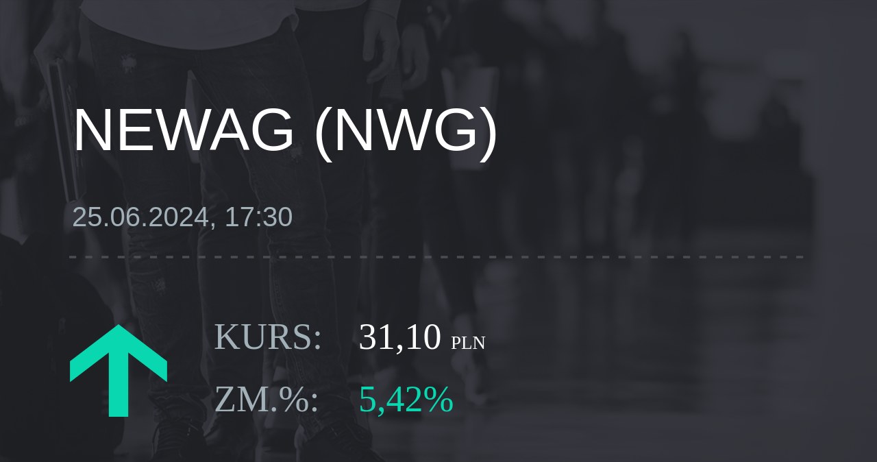 Notowania akcji spółki Newag z 25 czerwca 2024 roku