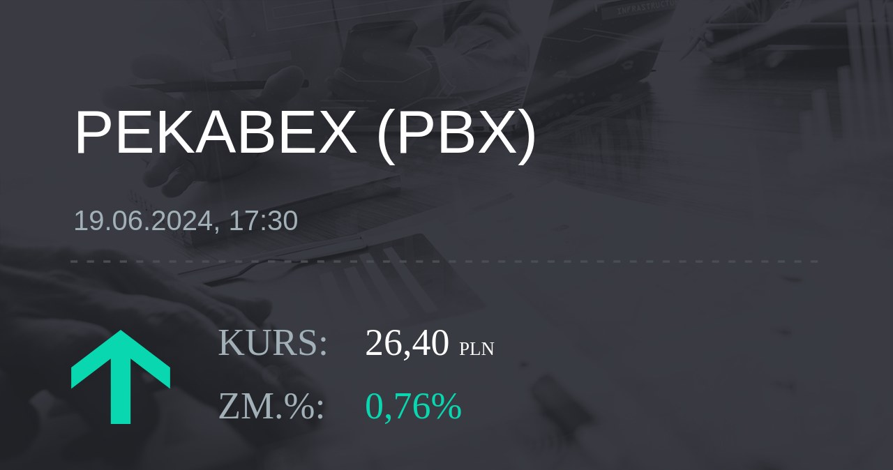 Notowania akcji spółki Pekabex z 19 czerwca 2024 roku