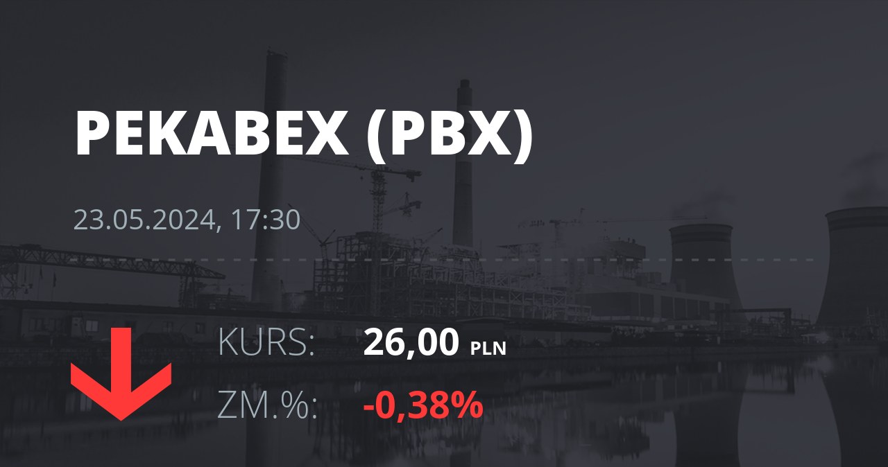 Notowania akcji spółki Pekabex z 23 maja 2024 roku