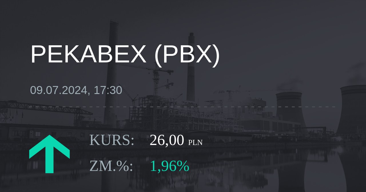 Notowania akcji spółki Pekabex z 9 lipca 2024 roku