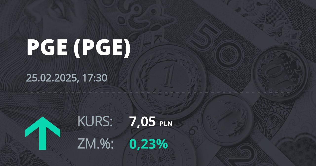 Notowania akcji spółki PGE z 25 lutego 2025 roku