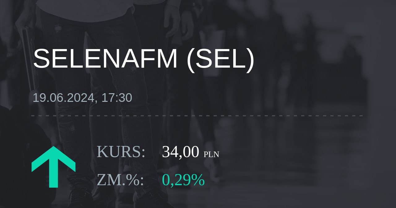 Notowania akcji spółki Selena FM SA z 19 czerwca 2024 roku