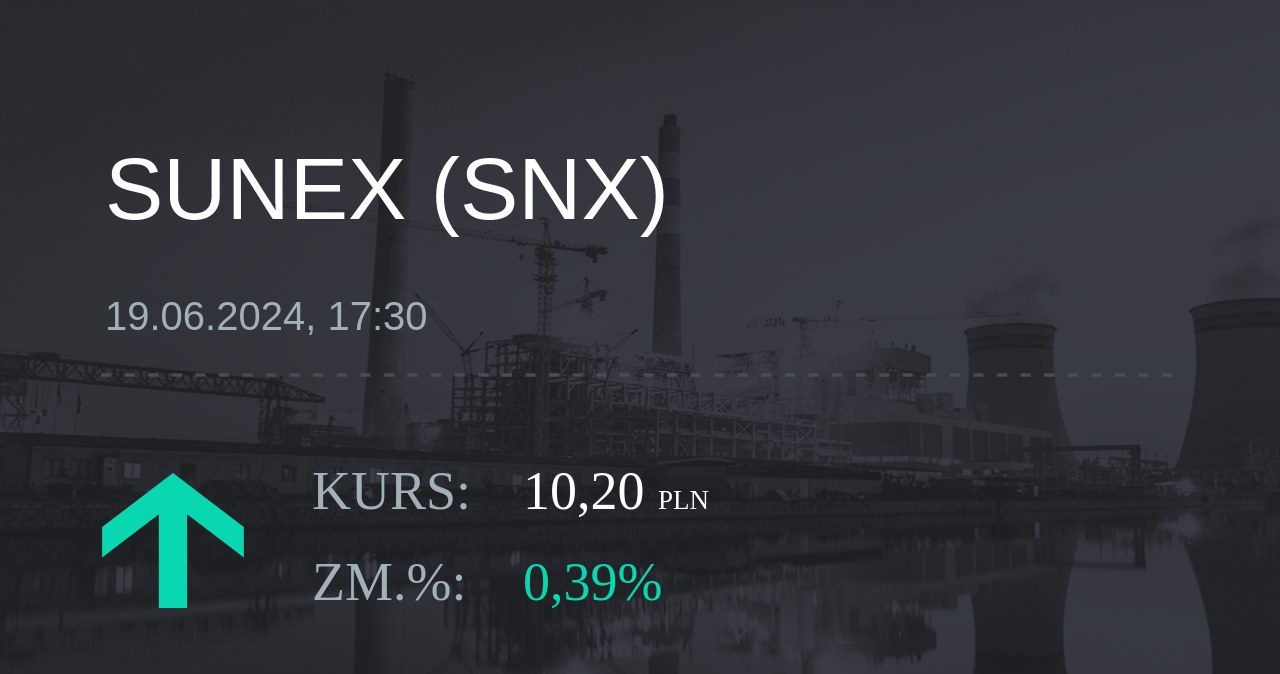 Notowania akcji spółki Sunex S.A. z 19 czerwca 2024 roku