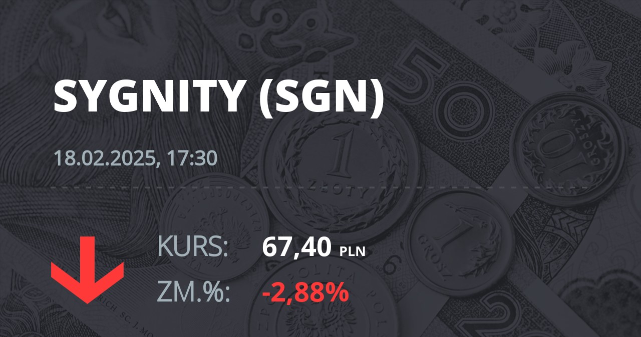 Notowania akcji spółki Sygnity S.A. z 18 lutego 2025 roku