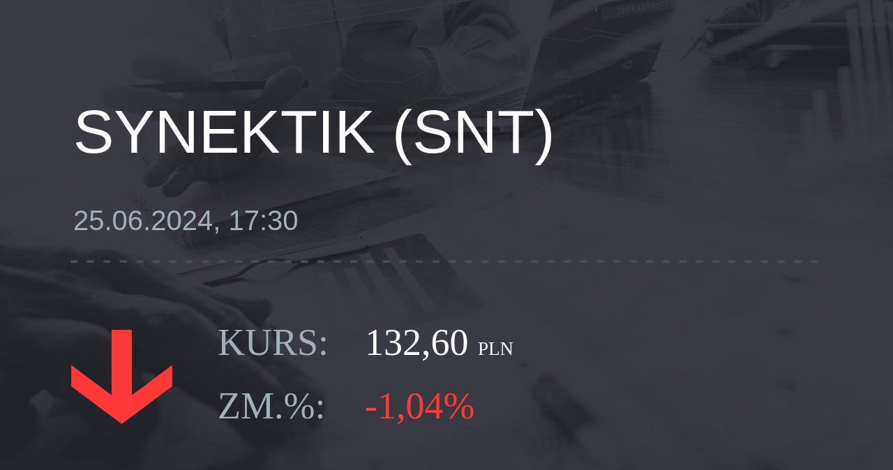 Notowania akcji spółki Synektik S.A. z 25 czerwca 2024 roku