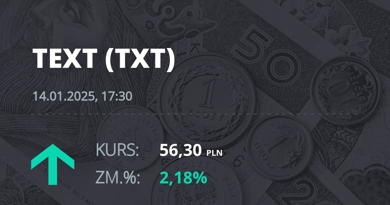 Notowania akcji spółki Text S.A. z 14 stycznia 2025 roku