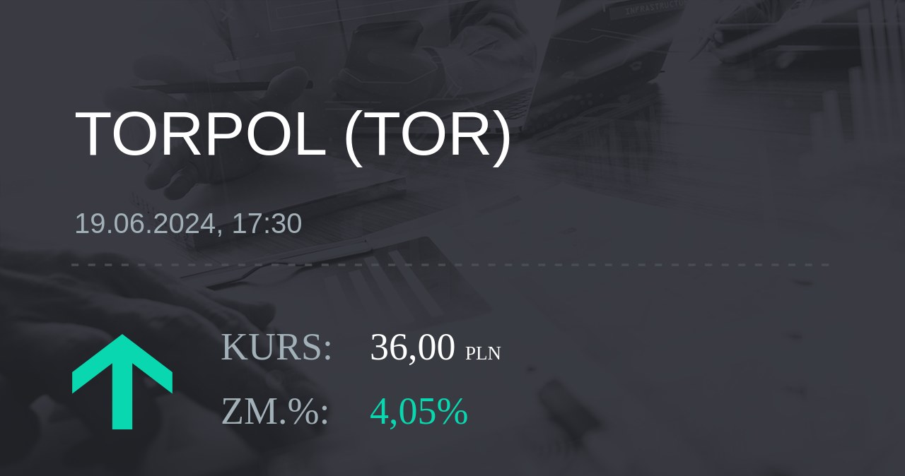 Notowania akcji spółki Torpol z 19 czerwca 2024 roku