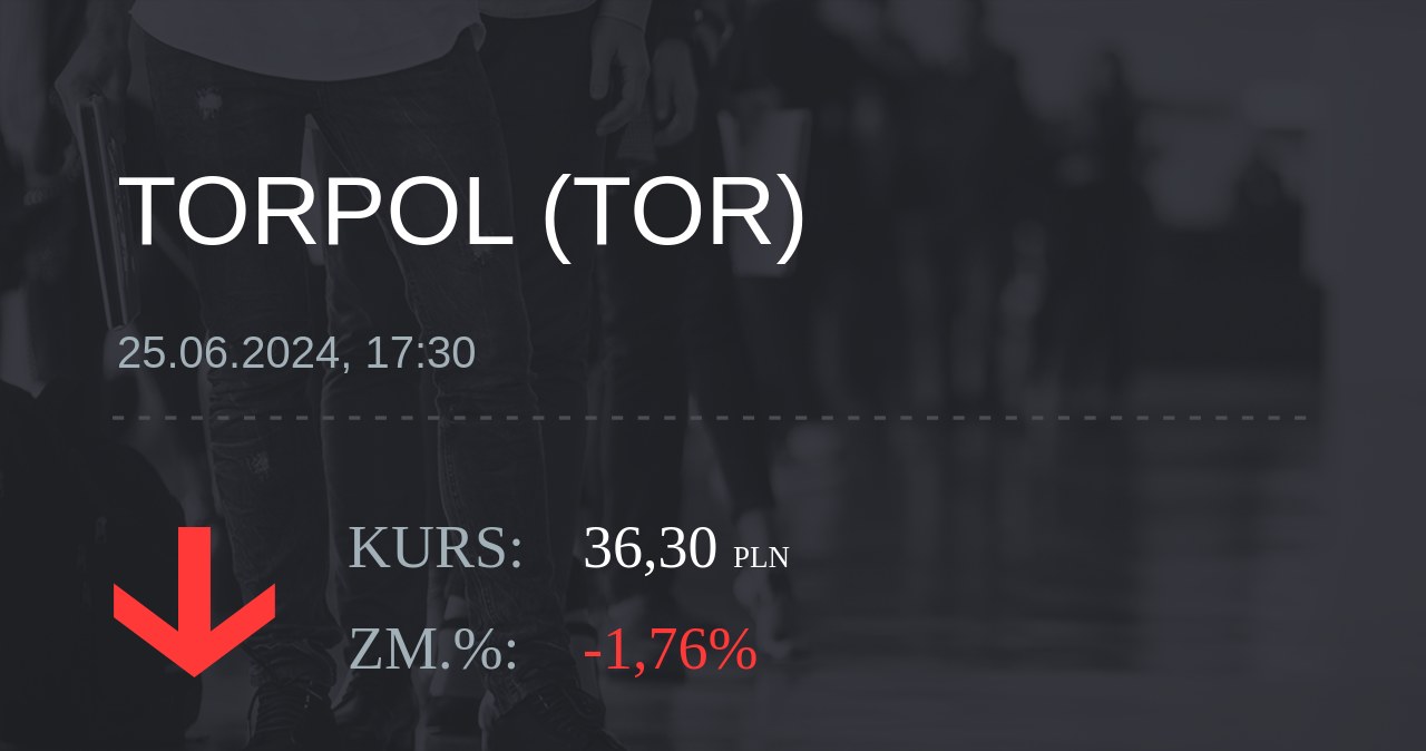 Notowania akcji spółki Torpol z 25 czerwca 2024 roku