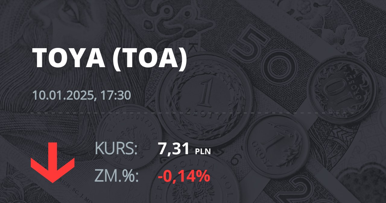 Notowania akcji spółki Toya z 10 stycznia 2025 roku