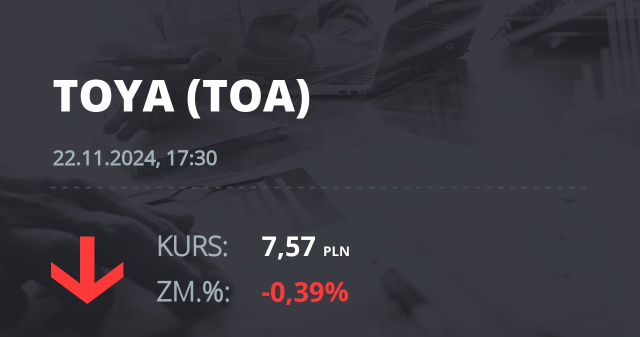 Notowania akcji spółki Toya z 22 listopada 2024 roku