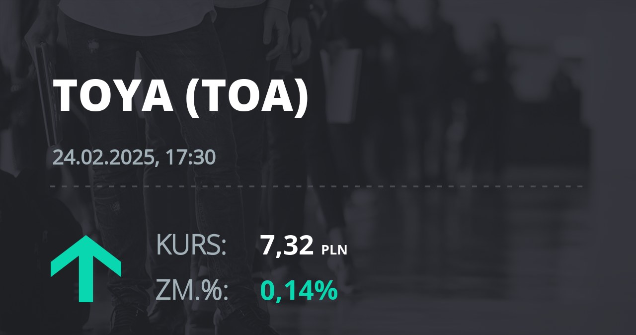 Notowania akcji spółki Toya z 24 lutego 2025 roku