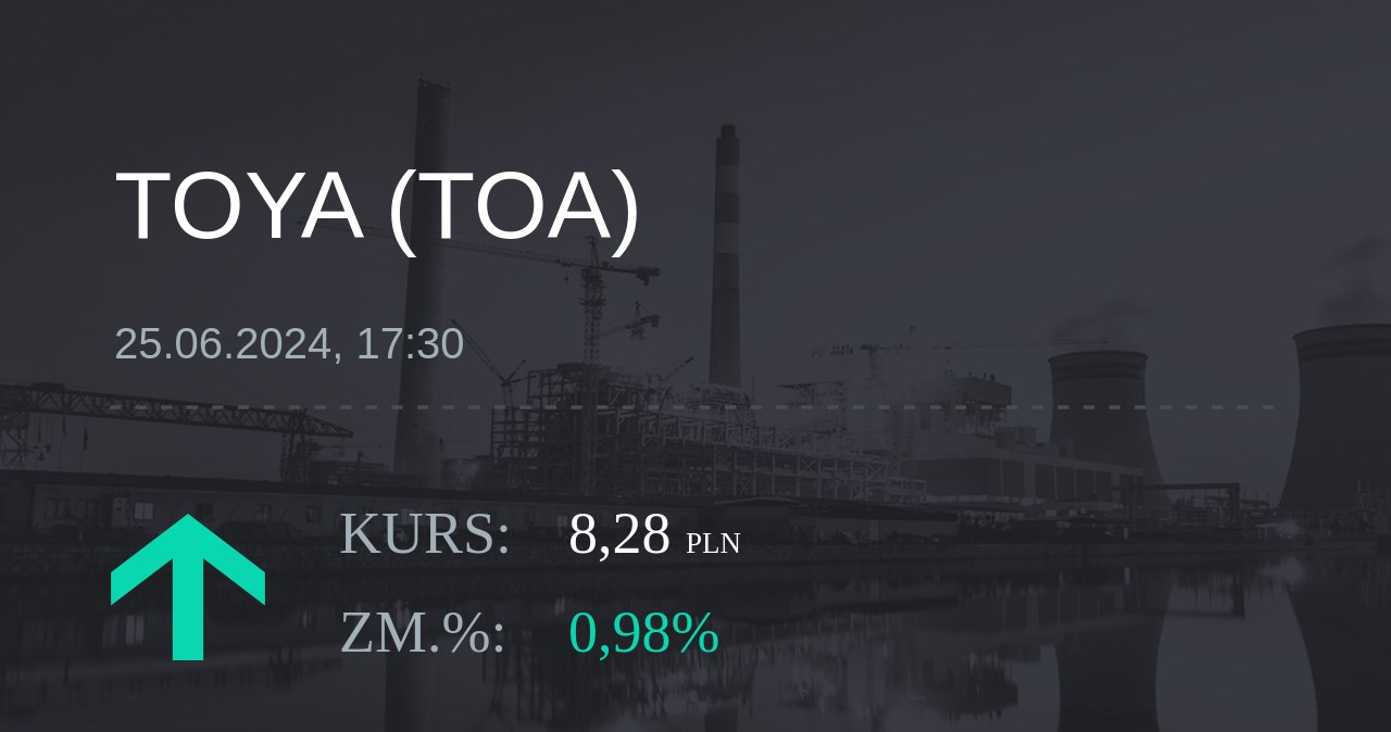 Notowania akcji spółki Toya z 25 czerwca 2024 roku