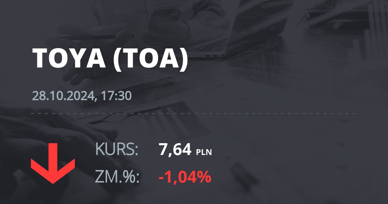 Notowania akcji spółki Toya z 28 października 2024 roku