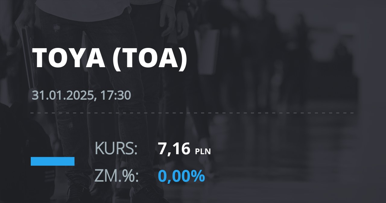 Notowania akcji spółki Toya z 31 stycznia 2025 roku