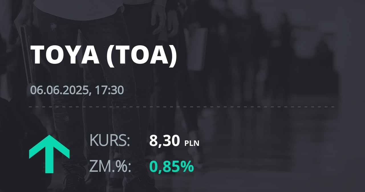 Notowania akcji spółki Toya z 6 czerwca 2025 roku
