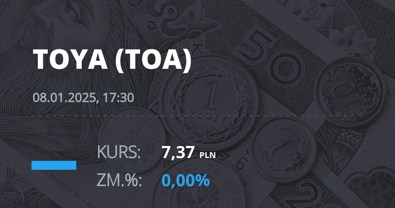 Notowania akcji spółki Toya z 8 stycznia 2025 roku