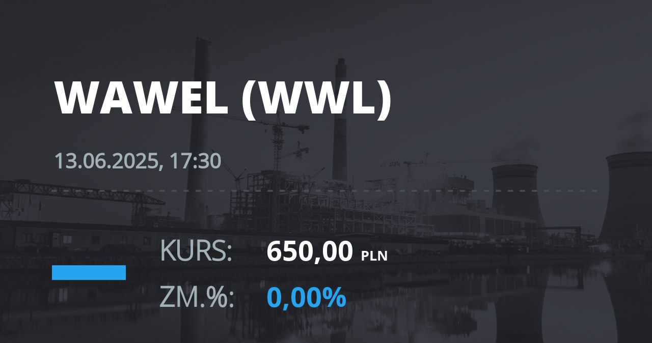 Notowania akcji spółki Wawel z 13 czerwca 2025 roku
