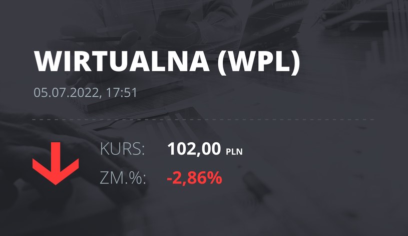 Notowania akcji spółki Wirtualna Polska z 5 lipca 2022 roku