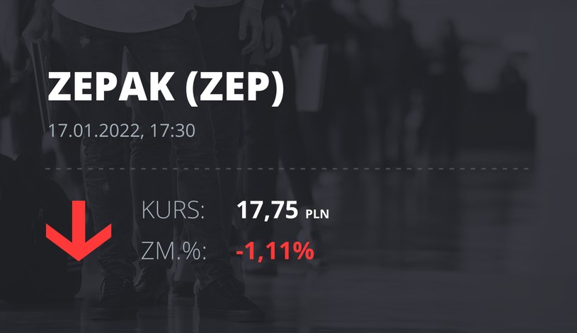 Notowania akcji spółki Zespół Elektrowni "Pątnów-Adamów-Konin" z 17 stycznia 2022 roku