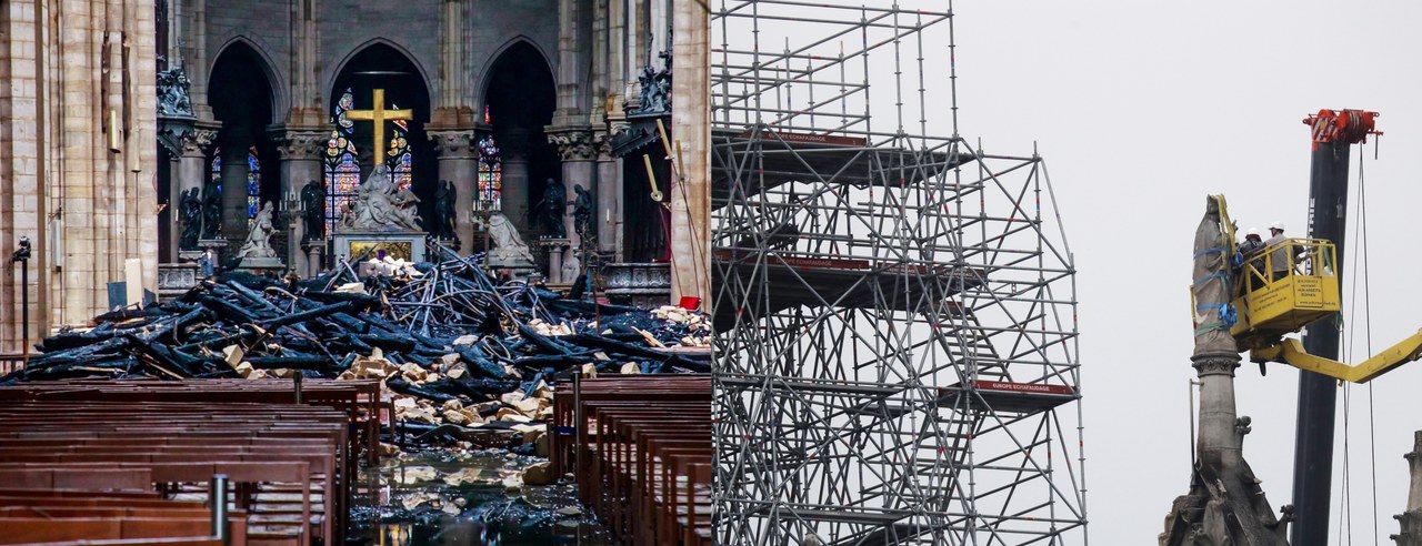 Notre Dame po pożarze. Ogień został zaprószony przez przypadek [ZAPIS RELACJI]