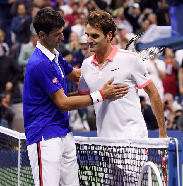 Novak Djoković i Roger Federer po finale US Open /DANIEL MURPHY /PAP/EPA