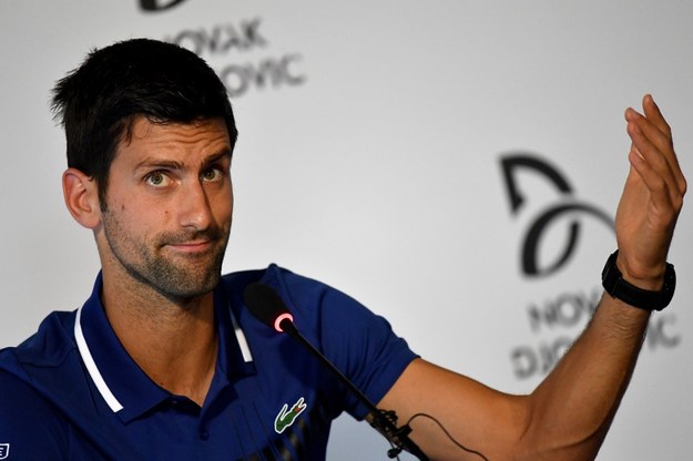 Novak Djokovic podczas konferencji prasowej w Belgradzie /ANDREJ ISAKOVIC/POOL /PAP