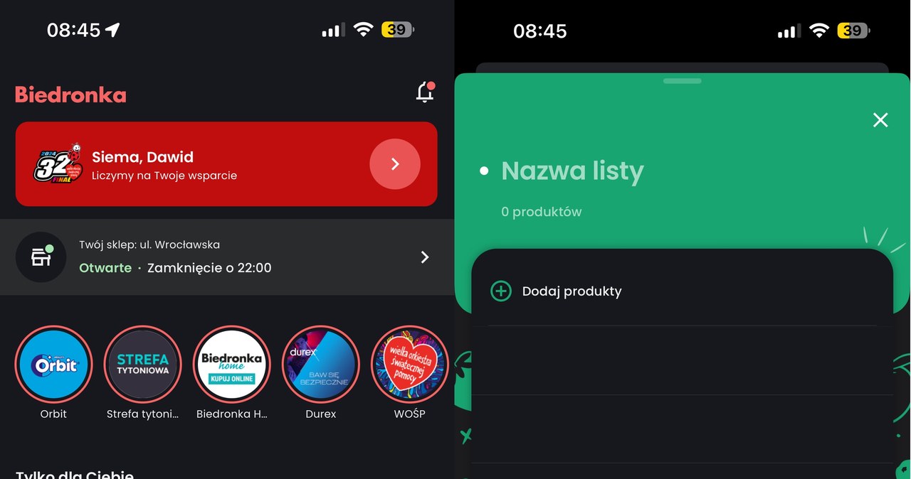 Nowa aplikacja Biedronki wprowadza dark mode i listę zakupów /Dawid Długosz /INTERIA.PL