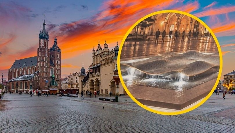 Nowa fontanna na Rynku Głównym w Krakowie - rozstrzygnięto konkurs //Zarząd Infrastruktury Wodnej w Krakowie /Shutterstock