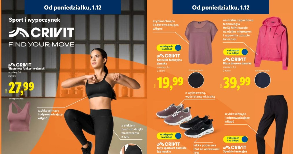 Nowa oferta sportowa Crivit w Lidlu – dostępna od poniedziałku, 1 grudnia /Lidl /INTERIA.PL