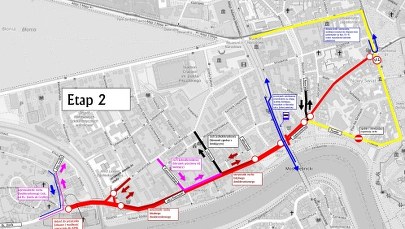 Nowa organizacja ruchu w rejonie mostu Dębnickiego w Krakowie