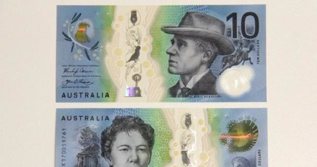 Nowa wersja banknotu 10 dolarów australijskich (awers i rewers) /EPA