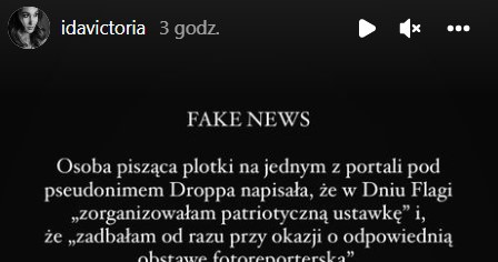 Nowakowska o fake newsach https://www.instagram.com/idavictoria/ /Instagram