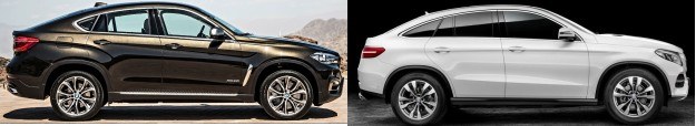 Nowe BMW X6 (F16) oraz Mercedes GLE Coupe - widok z profilu. /magazynauto.pl