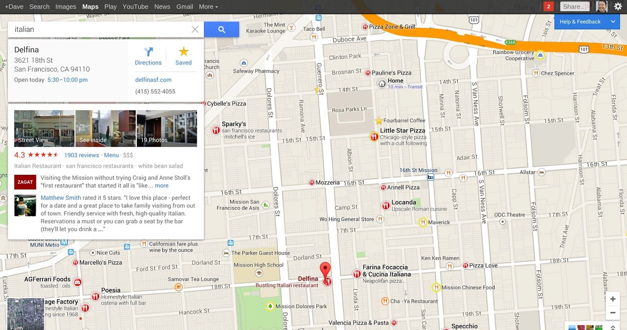 Nowe Mapy Google, to także nowy system rekomendacji, ocen oraz informacji przy, na przykład, wyborze restauracji. Zmieniono wygląd m.in. opcji Wyznacz Trasę /materiały prasowe