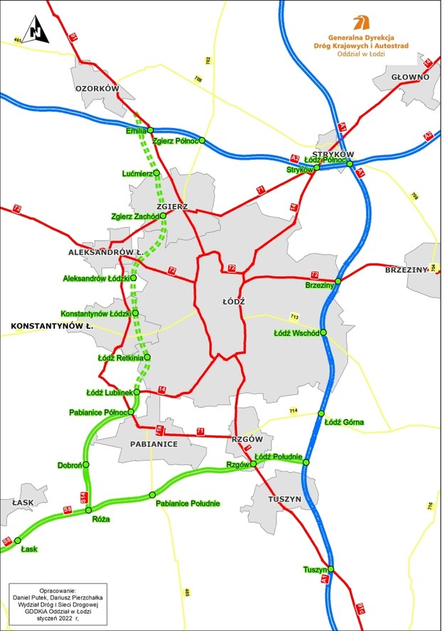 Nowe nazwy węzłów na drodze ekspresowej S14 w Łódzkiem /materiały prasowe /GDDKiA