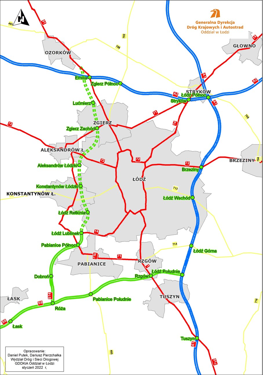 Nowe nazwy węzłów na drodze ekspresowej S14 w Łódzkiem /materiały prasowe /GDDKiA