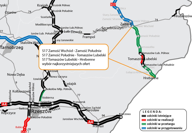 Nowe odcinki doprowadzą drogę S17 do granicy z Ukrainą w Hrebennem /GDDKiA