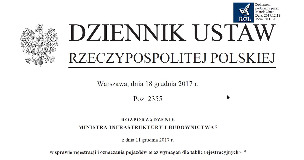 Nowe przepisy opublikowano w Dzienniku Ustaw w połowie grudnia /Informacja prasowa