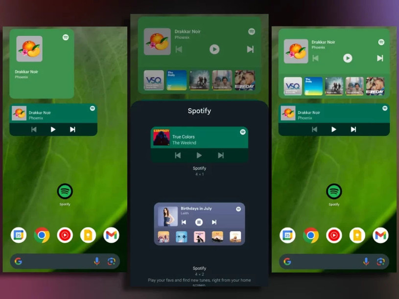 Nowe widżety z aplikacji Spotify na Androida /9to5google /materiał zewnętrzny