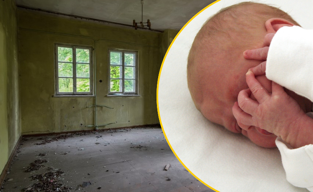 Noworodek w pustostanie. Opiekowali się nim pijani bezdomni rodzice