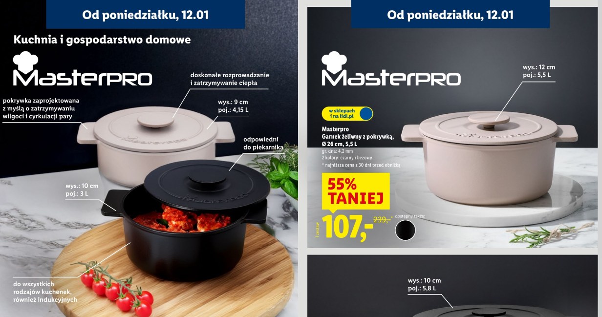 Nowość w Lidlu: żeliwne garnki Masterpro aż 55% taniej /Lidl /INTERIA.PL