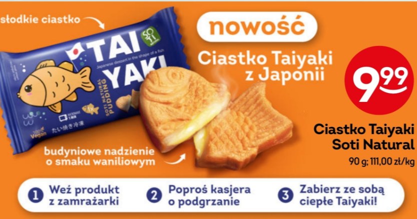 Nowość w Żabce – japońskie ciastko taiyaki w kształcie rybki z waniliowym nadzieniem za 9.99 zł /Żabka /INTERIA.PL