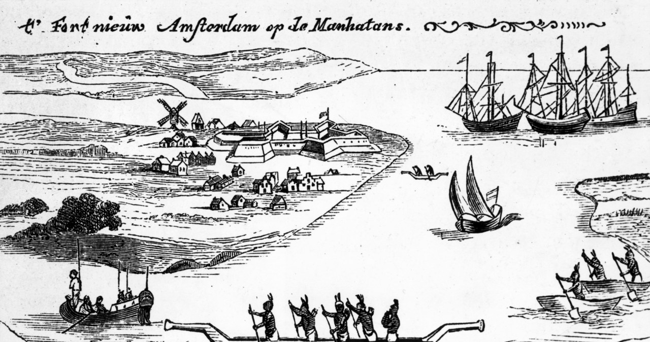 Nowy Amsterdam, widok ok. 1650 r. Hulton Archive /Getty Images