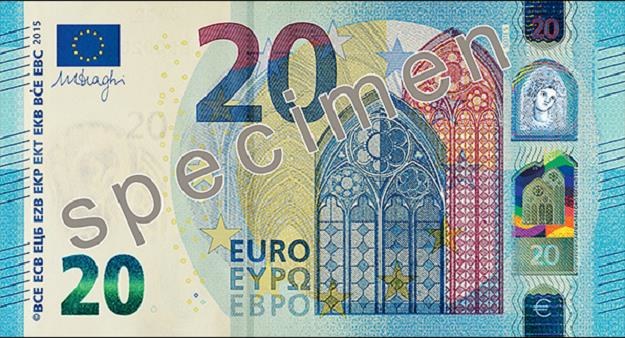 Nowy banknot 20 euro wejdzie do obiegu 25 listopada br. /