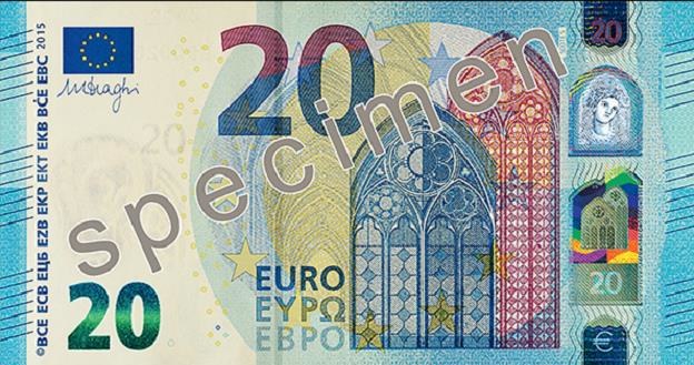 Nowy banknot 20 euro wejdzie do obiegu 25 listopada br. /