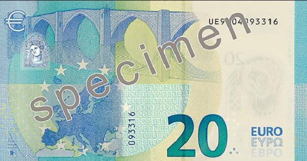 Nowy banknot 20 euro wejdzie do obiegu 25 listopada br. /