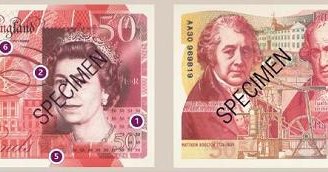 Nowy banknot 50-funtowy /INTERIA.PL