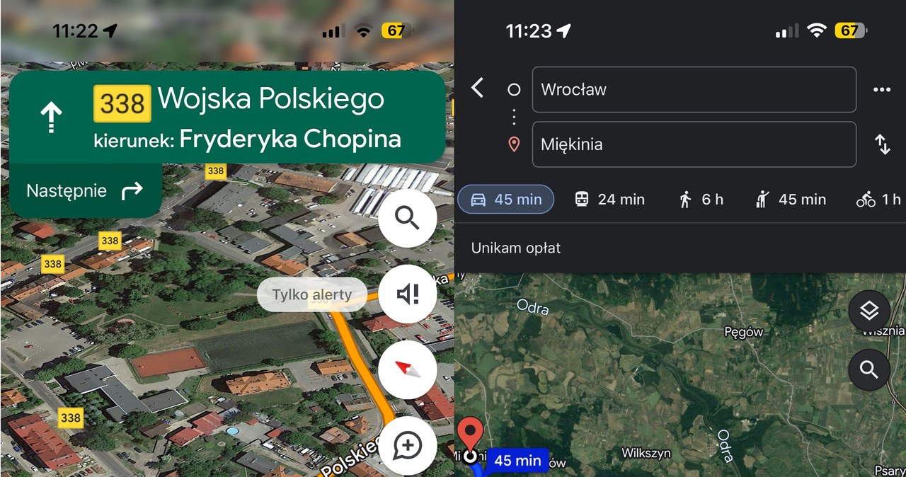 Nowy interfejs z aplikacji Mapy Google /Dawid Długosz /INTERIA.PL