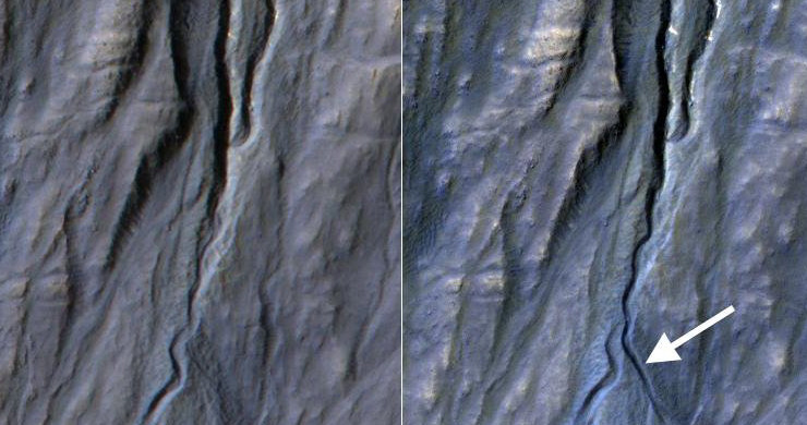 Nowy marsjański żleb okiem HiRISE /NASA